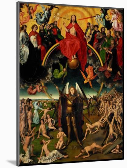 Triptych with the Last Judgement, center panel: Judgement and Weighing of Souls.-Hans Memling-Mounted Giclee Print