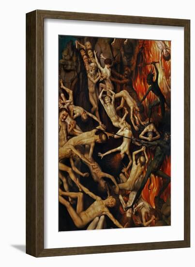 Triptych with the Last Judgement, Right Wing, Detail: Casting the Damned into Hell, 1467-71-Hans Memling-Framed Giclee Print