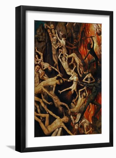 Triptych with the Last Judgement, Right Wing, Detail: Casting the Damned into Hell, 1467-71-Hans Memling-Framed Giclee Print