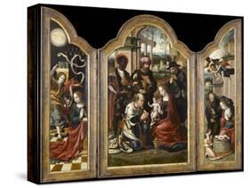 Triptyque de l'Adoration des mages-Pieter Coecke van Aelst-Stretched Canvas