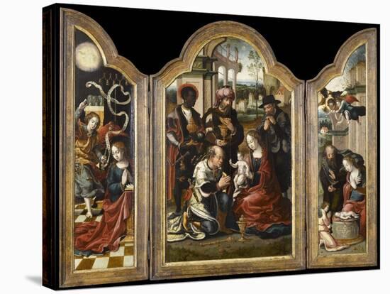 Triptyque de l'Adoration des mages-Pieter Coecke van Aelst-Stretched Canvas