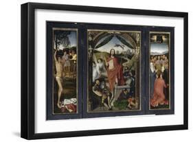 Triptyque de la résurrection (Résurrection, Martyre de Saint Sébastien, l'Ascencion)-Hans Memling-Framed Giclee Print