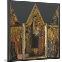 Triptyque. Panneau central : Vierge à l'Enfant avec saints Antoine et Jacques-de San Jacopo a Mucciana Maître-Mounted Giclee Print