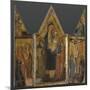 Triptyque. Panneau central : Vierge à l'Enfant avec saints Antoine et Jacques-de San Jacopo a Mucciana Maître-Mounted Giclee Print