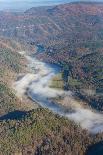 USA, Tennessee. Morning fog Hiwassee River, Blue Ridge fall color-Trish Drury-Photographic Print