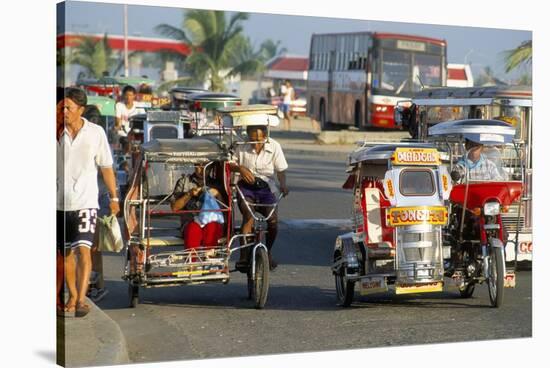 Trishaws, Port of Lucena, Southern Area, Island of Luzon, Philippines, Southeast Asia-Bruno Barbier-Stretched Canvas