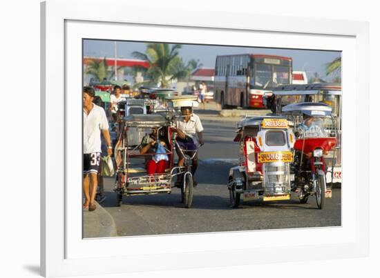 Trishaws, Port of Lucena, Southern Area, Island of Luzon, Philippines, Southeast Asia-Bruno Barbier-Framed Photographic Print