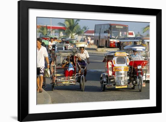 Trishaws, Port of Lucena, Southern Area, Island of Luzon, Philippines, Southeast Asia-Bruno Barbier-Framed Photographic Print