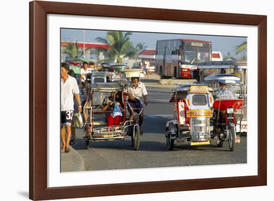 Trishaws, Port of Lucena, Southern Area, Island of Luzon, Philippines, Southeast Asia-Bruno Barbier-Framed Photographic Print