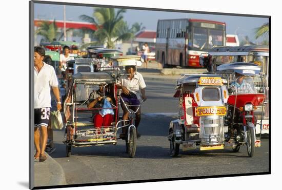 Trishaws, Port of Lucena, Southern Area, Island of Luzon, Philippines, Southeast Asia-Bruno Barbier-Mounted Photographic Print