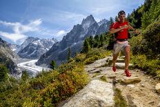 Kilian Jornet training above Montenvers-Tristan Shu-Framed Photographic Print