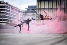 Tricking with Ahmed Chouikhi, Mehdi Ahrad & Kevin Karlton-Tristan Shu-Photographic Print