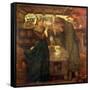 Tristram and Isolde Drinking the Love Potion, 1867-Dante Gabriel Rossetti-Framed Stretched Canvas