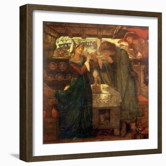 Tristram and Isolde Drinking the Love Potion, 1867-Dante Gabriel Rossetti-Framed Giclee Print