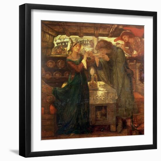 Tristram and Isolde Drinking the Love Potion, 1867-Dante Gabriel Rossetti-Framed Giclee Print