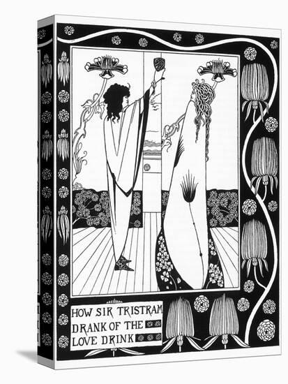 Tristram Drinks the Love Potion-Aubrey Beardsley-Stretched Canvas