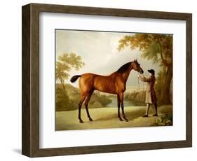 Tristram Shandy, a Bay Racehorse Held by a Groom in an Extensive Landscape, circa 1760-George Stubbs-Framed Giclee Print