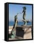 Triton and Nereida Sculpture on the Malecon, Puerto Vallarta, Mexico-Michael DeFreitas-Framed Stretched Canvas