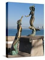 Triton and Nereida Sculpture on the Malecon, Puerto Vallarta, Mexico-Michael DeFreitas-Stretched Canvas