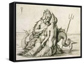 Triton with the Nereid-Jacopo De' Barbari-Framed Stretched Canvas