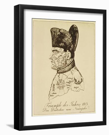 Triumph Des Jahres 1813', Portrait of Napoléon Composed of Corpses-Johann Michael Voltz-Framed Giclee Print