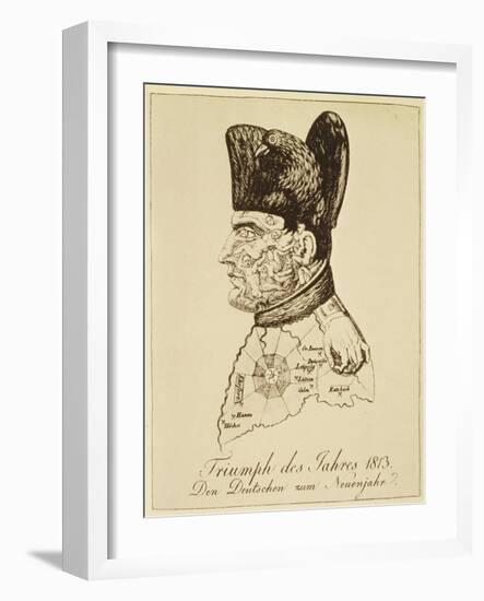 Triumph Des Jahres 1813', Portrait of Napoléon Composed of Corpses-Johann Michael Voltz-Framed Giclee Print