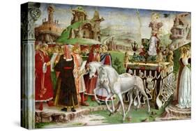 Triumph of Minerva: March, from the Room of the Months, Chariot and the Group of Savants, c.1467-70-Francesco del Cossa-Stretched Canvas