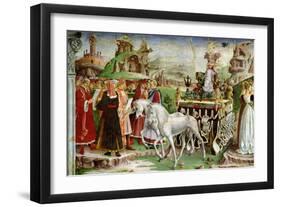 Triumph of Minerva: March, from the Room of the Months, Chariot and the Group of Savants, c.1467-70-Francesco del Cossa-Framed Giclee Print