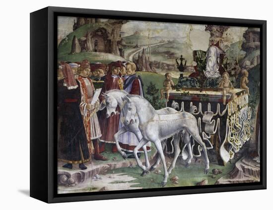 Triumph of Minerva, Scene from Month of March, Ca 1470-Francesco del Cossa-Framed Stretched Canvas