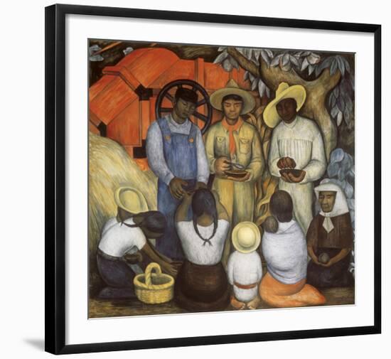 Triumph of the Revolution, Distribution of Food-Diego Rivera-Framed Art Print