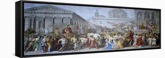 Triumph of Trajan, 1820-Luigi Ademollo-Framed Stretched Canvas