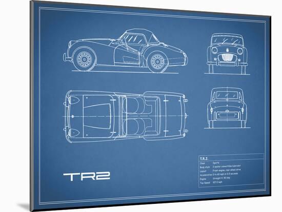 Triumph TR2-Blue-Mark Rogan-Mounted Art Print