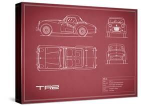 Triumph TR2-Maroon-Mark Rogan-Stretched Canvas