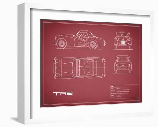 Triumph TR2-Maroon-Mark Rogan-Framed Art Print