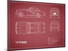 Triumph TR2-Maroon-Mark Rogan-Mounted Art Print