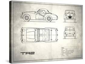 Triumph TR2 White-Mark Rogan-Stretched Canvas