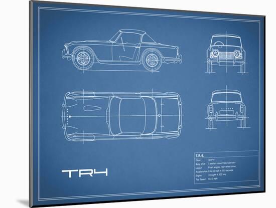 Triumph TR4-Blue-Mark Rogan-Mounted Art Print