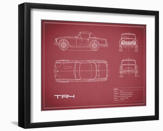 Triumph TR4-Maroon-Mark Rogan-Framed Art Print