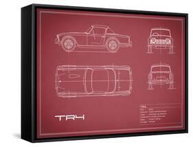 Triumph TR4-Maroon-Mark Rogan-Framed Stretched Canvas