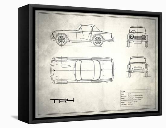 Triumph TR4 White-Mark Rogan-Framed Stretched Canvas
