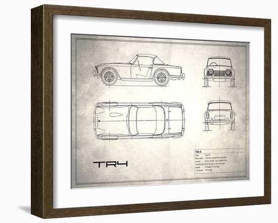 Triumph TR4 White-Mark Rogan-Framed Art Print