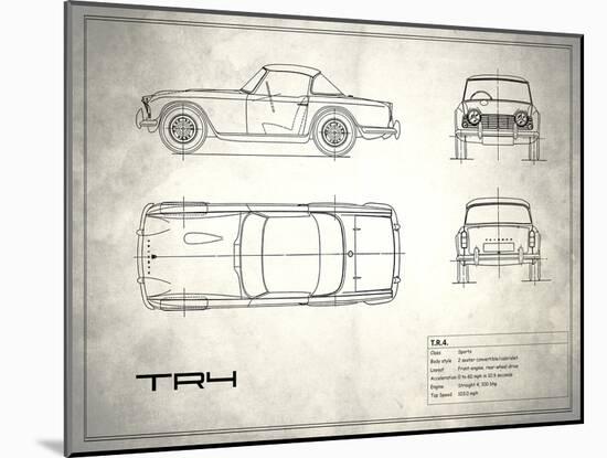 Triumph TR4 White-Mark Rogan-Mounted Art Print