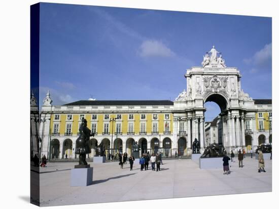 Triumphal Arch and Praca do Comercio, Baixa, Lisbon, Portugal-Michele Molinari-Stretched Canvas