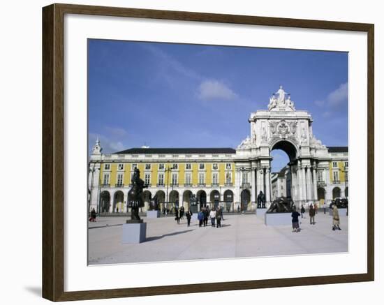 Triumphal Arch and Praca do Comercio, Baixa, Lisbon, Portugal-Michele Molinari-Framed Photographic Print