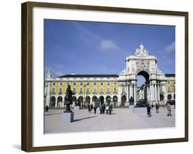 Triumphal Arch and Praca do Comercio, Baixa, Lisbon, Portugal-Michele Molinari-Framed Photographic Print