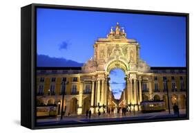 Triumphal Arch at Dusk, Lisbon, Portugal, South West Europe-Neil Farrin-Framed Stretched Canvas