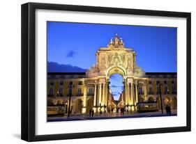 Triumphal Arch at Dusk, Lisbon, Portugal, South West Europe-Neil Farrin-Framed Photographic Print