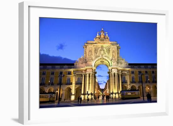 Triumphal Arch at Dusk, Lisbon, Portugal, South West Europe-Neil Farrin-Framed Photographic Print