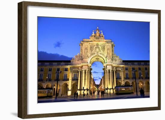 Triumphal Arch at Dusk, Lisbon, Portugal, South West Europe-Neil Farrin-Framed Photographic Print