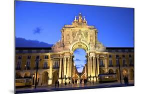 Triumphal Arch at Dusk, Lisbon, Portugal, South West Europe-Neil Farrin-Mounted Photographic Print